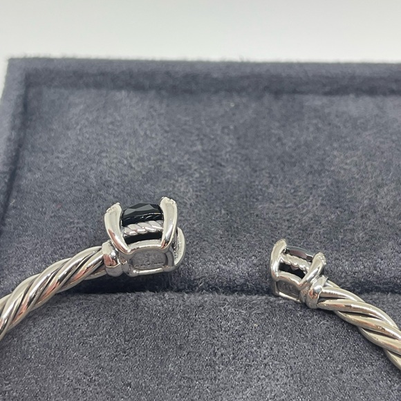 David Yurman Sterling Silver Black Onyx Hematite Chatelaine Bypass 4mm Bracelet - Picture 8 of 11